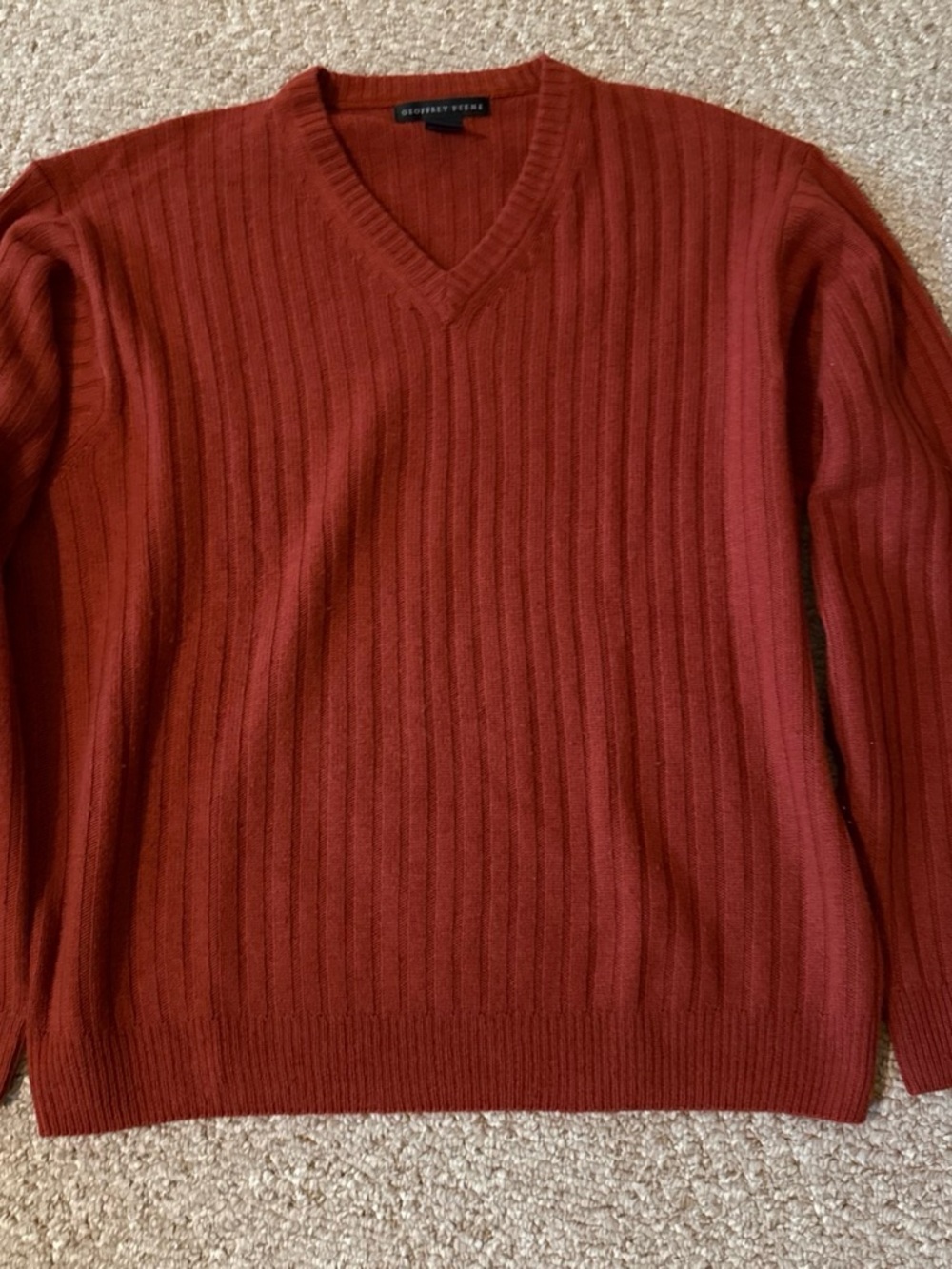 Burnt orange V-Neck Sweater - Men